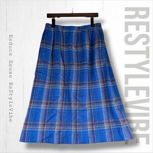 PENDLETON Women’s Size 14 Skirt Midi length Lined 100% Wool Plaid VINTAGE 80s